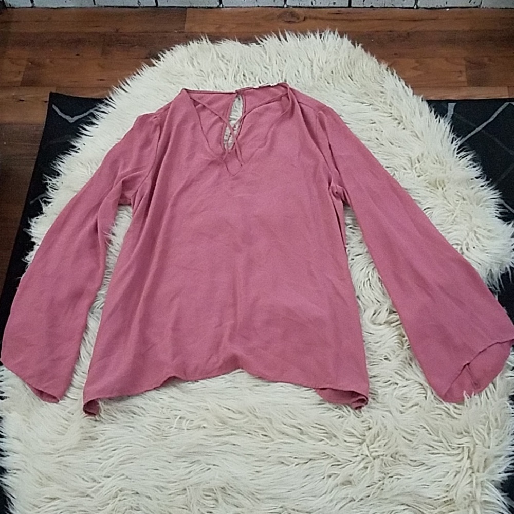 Antique Dusty Rose Romantic Flowy Blouse